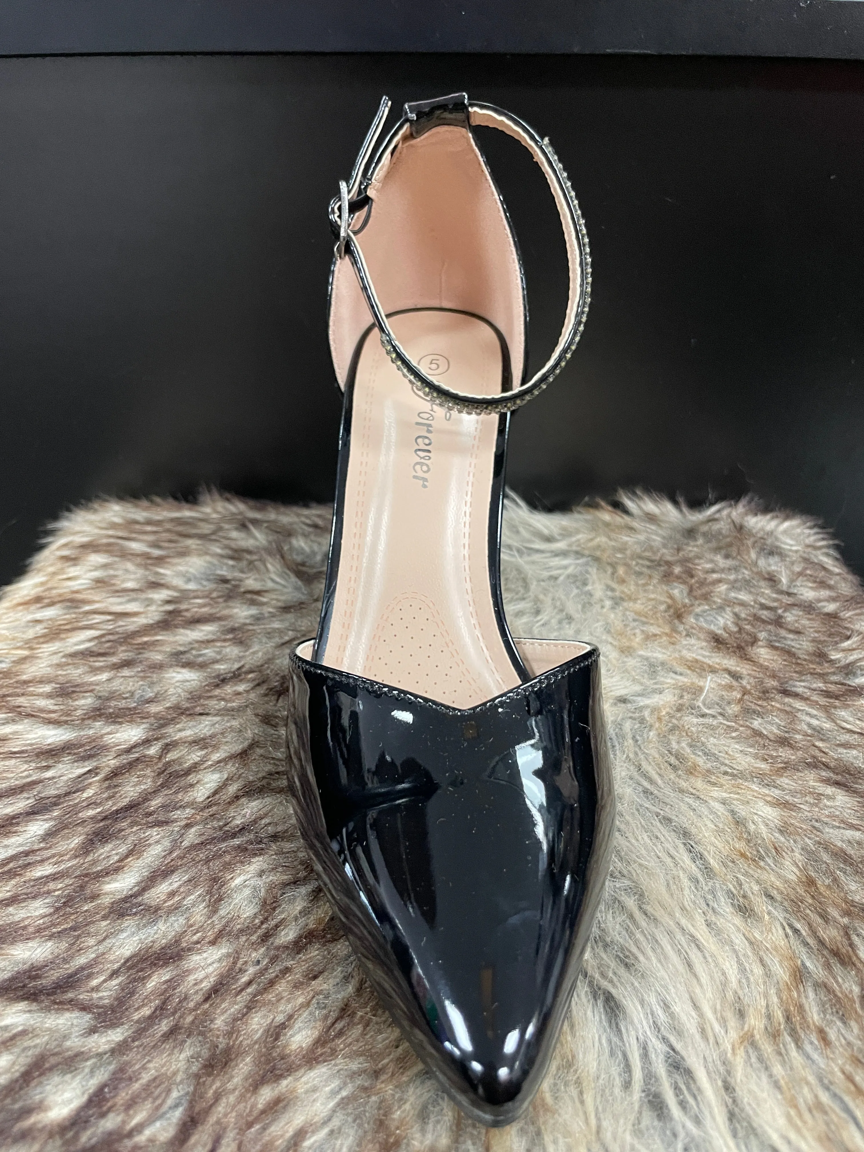 Joselin Black Metallic Heels